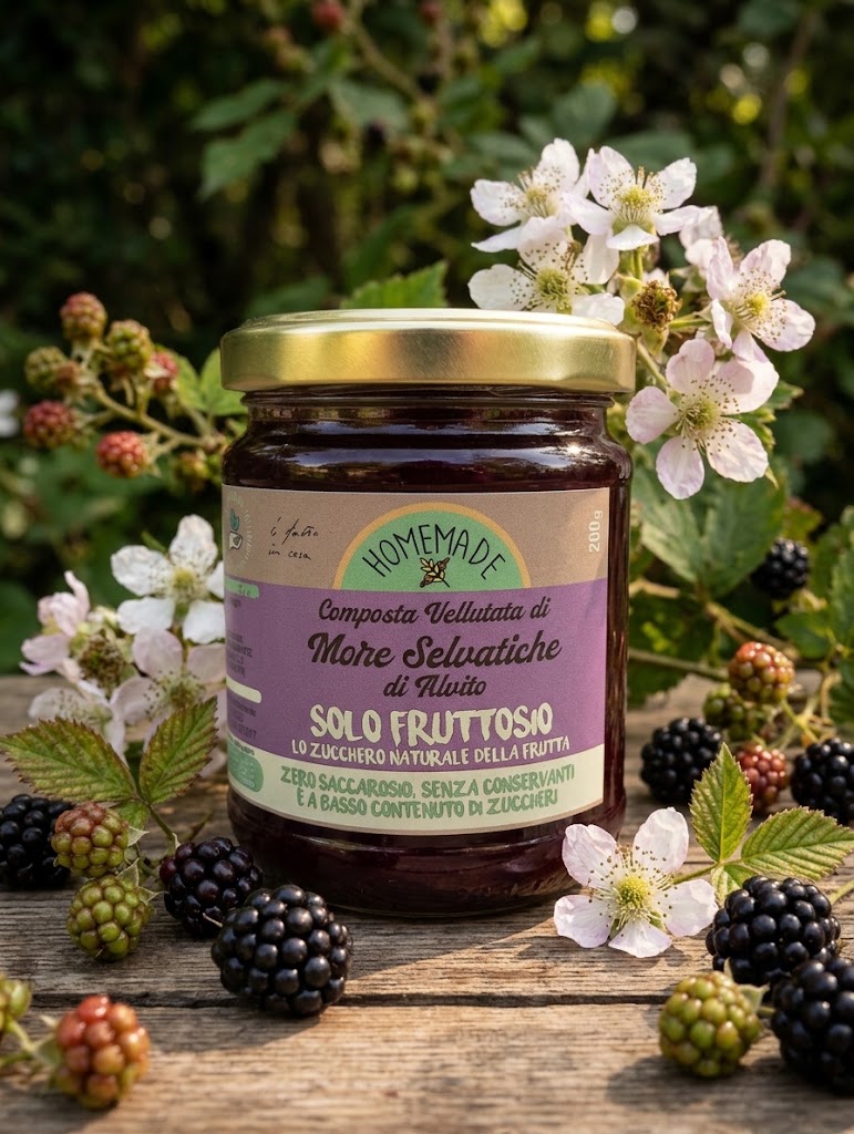 Composta di More selvatiche vellutate (con solo fruttosio)